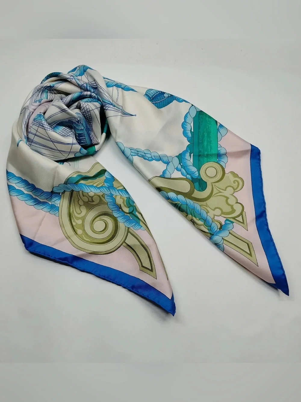 Aurh Hermes Tribord Carre 90 Silk Scarf